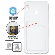 Capa para Samsung Galaxy A20 e A30 - Silicone TPU Premium Case Card Transparente